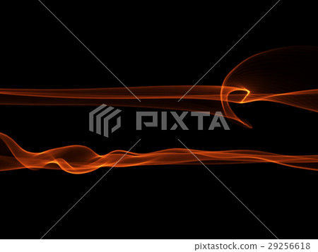 Set of abstract red smoke fire brushes over black 29256618