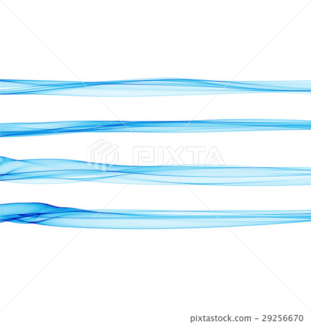 Set of abstract blue smoke fire brushes over white Set of abstract blue smoke fire brushes over white 29256670
