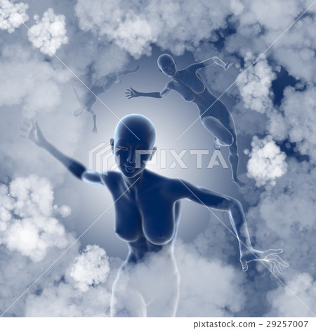 Slim attractive sportswoman flying in the air full 29257007