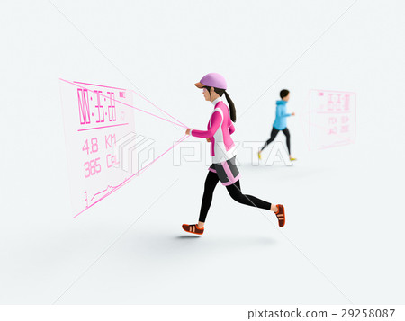A woman running with a smart watch 29258087