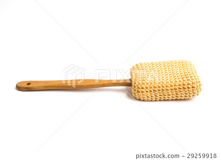 Loofah Long Handled Back Brush on white background Loofah Long Handled Back Brush on white background 29259918