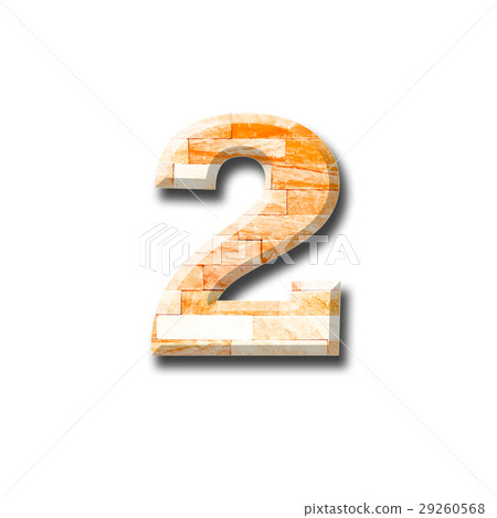 brick wall numeric with shadow on white background 29260568