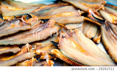 Many dried fishes in the market 29262511