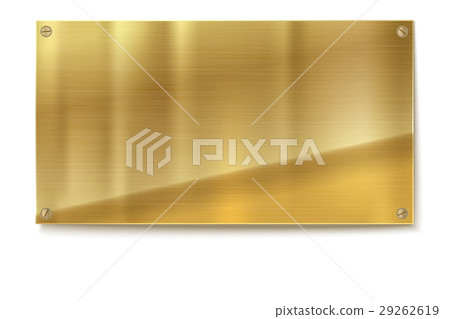 Shiny brushed metal gold, yellow plate banners on 29262619