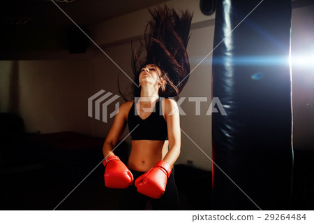 sexy fighter girl punching actively 29264484