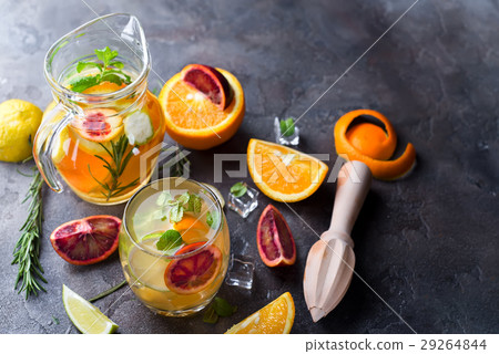 refreshing cocktail with red blood orange, refreshing cocktail with red blood orange, 29264844