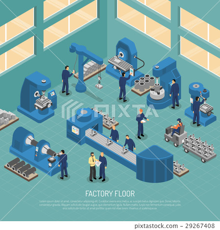 Heavy Industry Production Facility Isometric 29267408