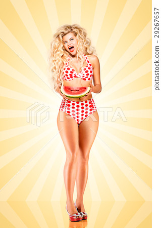 Bikini and watermelon. 29267657