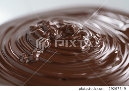 premium dark chocolate poured in bowl 29267849