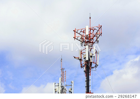 antenna tower building with the blue sky antenna tower building with the blue sky 29268147