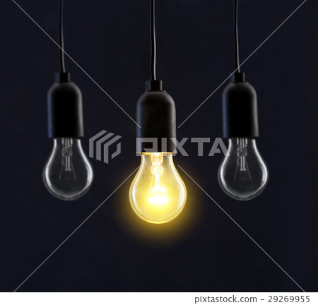Light bulb lamps on black background Light bulb lamps on black background 29269955