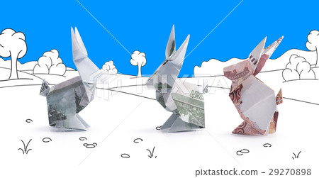origami hare from banknotes 29270898