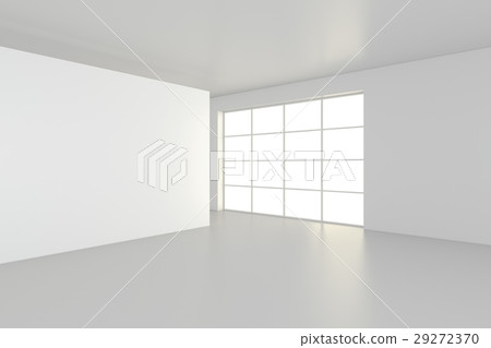 Empty blank billboard in white interior. 3d 29272370