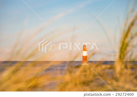 The Mole in Warnemuende with dune grass 29272400