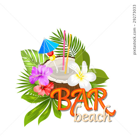 Coconut Cocktail in Summer With Garnish and Straw 29273033