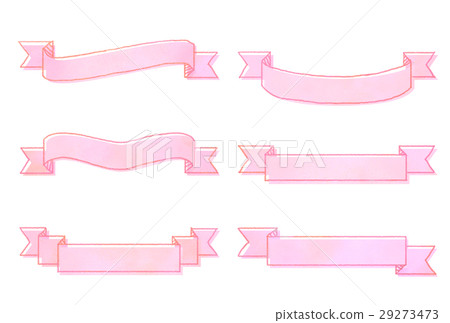 Hand-painted wind band ribbon Pink color Hand-painted wind band ribbon Pink color 29273473