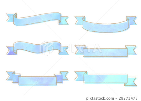 Hand-painted wind band ribbon light blue Hand-painted wind band ribbon light blue 29273475