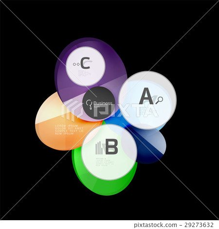 Glossy glass circle banner design template 29273632