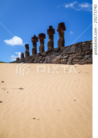 Moais statues on anakena beach, easter island 29273740