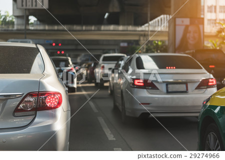 traffic jam with row of cars 29274966