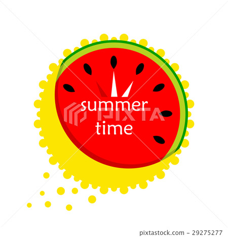 Watermelon in the form of a clock. Icon. vector Watermelon in the form of a clock. Icon. vector 29275277