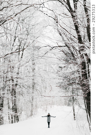 girl in winter forest 29275313