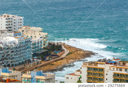 Hillside views of St Antoni de Portmany, Ibiza. 29275669