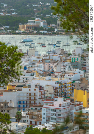 Hillside views of St Antoni de Portmany, Ibiza. 29275864