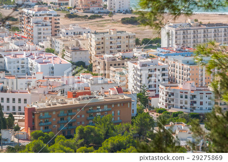 Hillside views of St Antoni de Portmany, Ibiza. 29275869