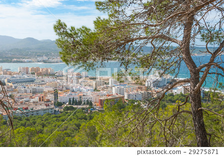 Hillside views of St Antoni de Portmany, Ibiza. 29275871