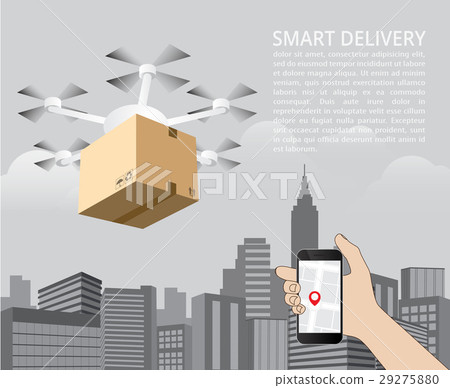 Drone delivery concept vector illustration. Drone delivery concept vector illustration. 29275880