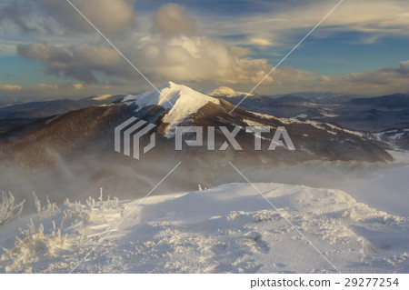 Winter mountain scenery in Bieszczady mountains Winter mountain scenery in Bieszczady mountains 29277254