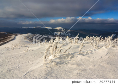 Winter mountain scenery in Bieszczady mountains Winter mountain scenery in Bieszczady mountains 29277314