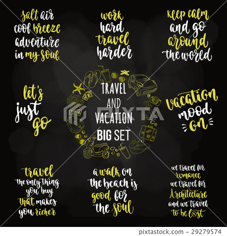 Travel and vacation phrase big set 29279574