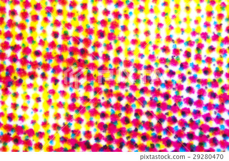 Four color printing on paper under microscope 29280470