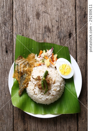 Nasi dagang, a traditional Malaysian meal 29280611