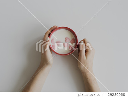 Food Cereal Milk Bowl Heart 29280968
