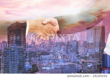 scene hand shaking of businessman for commitment scene hand shaking of businessman for commitment 29284202
