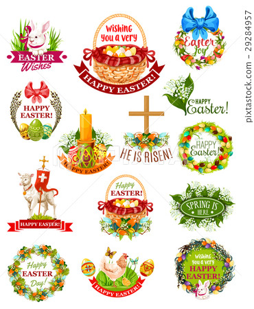 Easter holiday label, badge and symbol set Easter holiday label, badge and symbol set 29284957