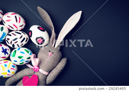 Easter bunny on a black background Easter bunny on a black background 29285405