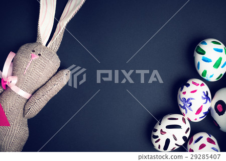 Easter bunny on a black background Easter bunny on a black background 29285407