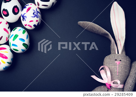 Easter bunny on a black background Easter bunny on a black background 29285409