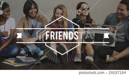 Friends Vintage Vector Graphic Concept Friends Vintage Vector Graphic Concept 29287184