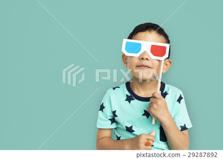Little Boy With 3D Glasses Concept Little Boy With 3D Glasses Concept 29287892