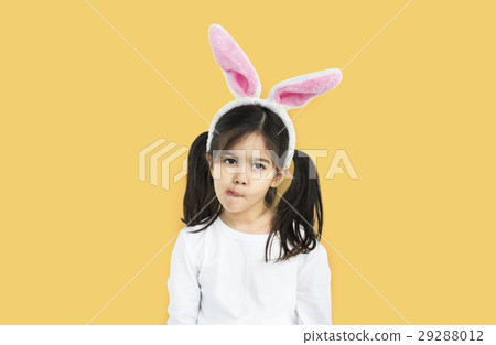 Little Girl Bunny Ears Silly Concept 29288012