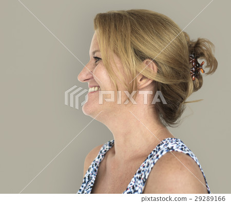 Caucasian Woman Casual Smiling Side Caucasian Woman Casual Smiling Side 29289166