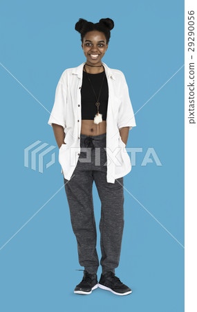 African Descent Girl Casual Smiling African Descent Girl Casual Smiling 29290056