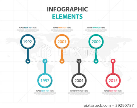 colorful circle business timeline Infographics 29290787