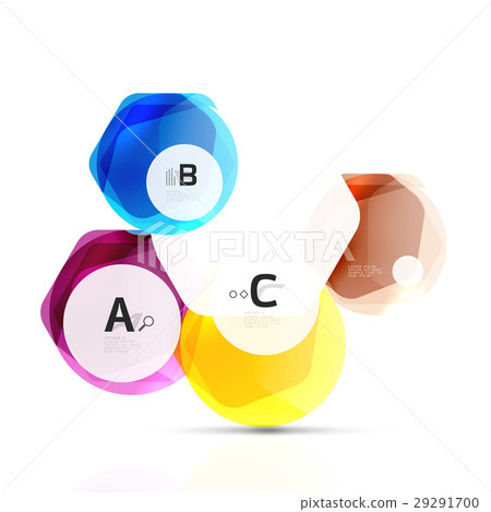 Shiny hexagons with infographics options 29291700