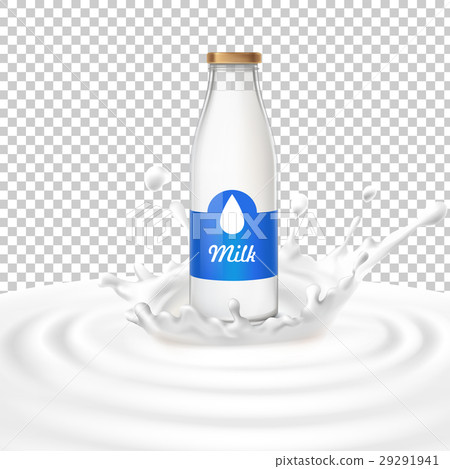 Vector illustration of a glass bottle with milk 29291941
